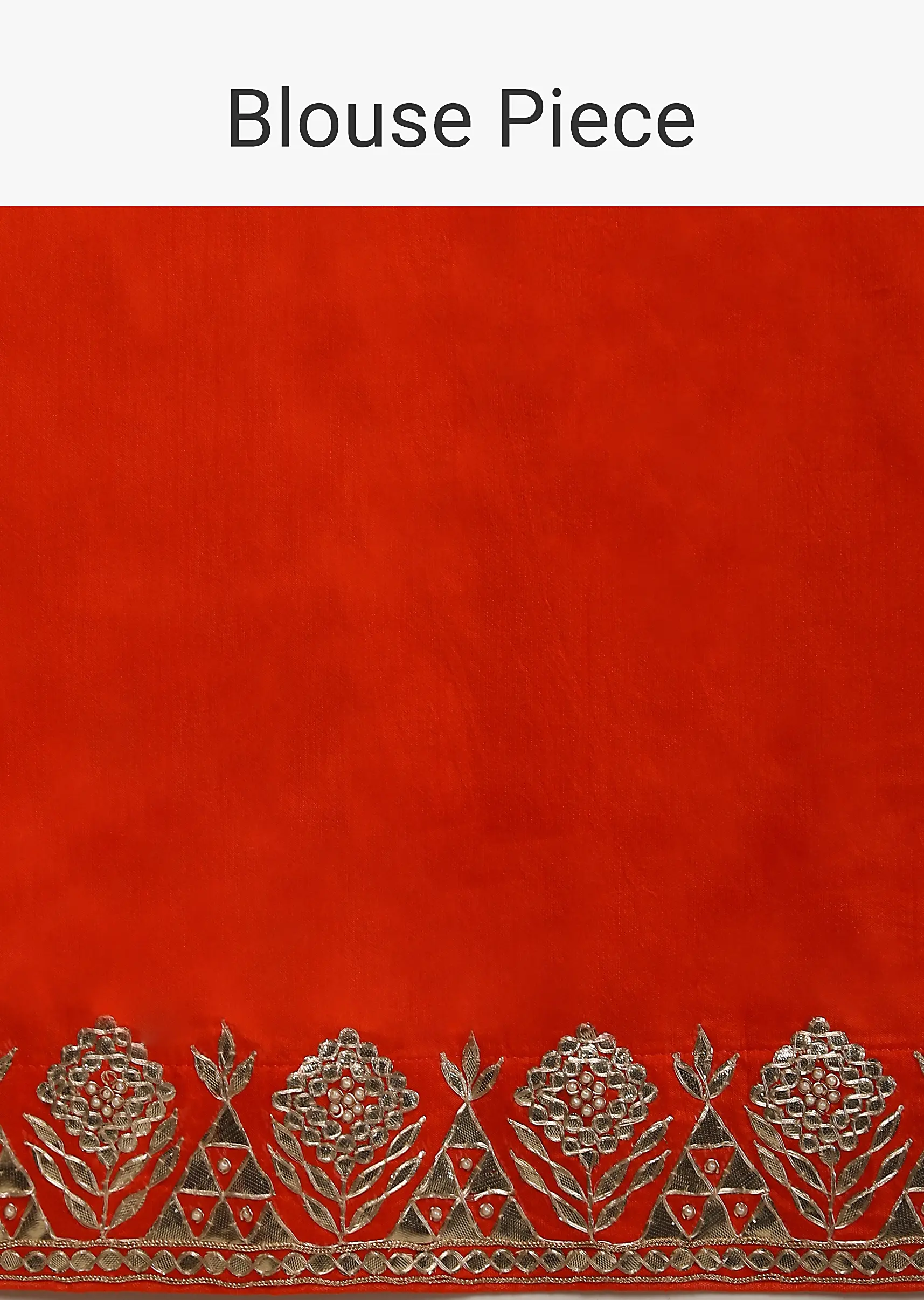 Orange And Fuchsia Dual Toned Saree In Organza With Lehariya Print And Gotta Patti Embroidered Geometric Floral Border - Image 6